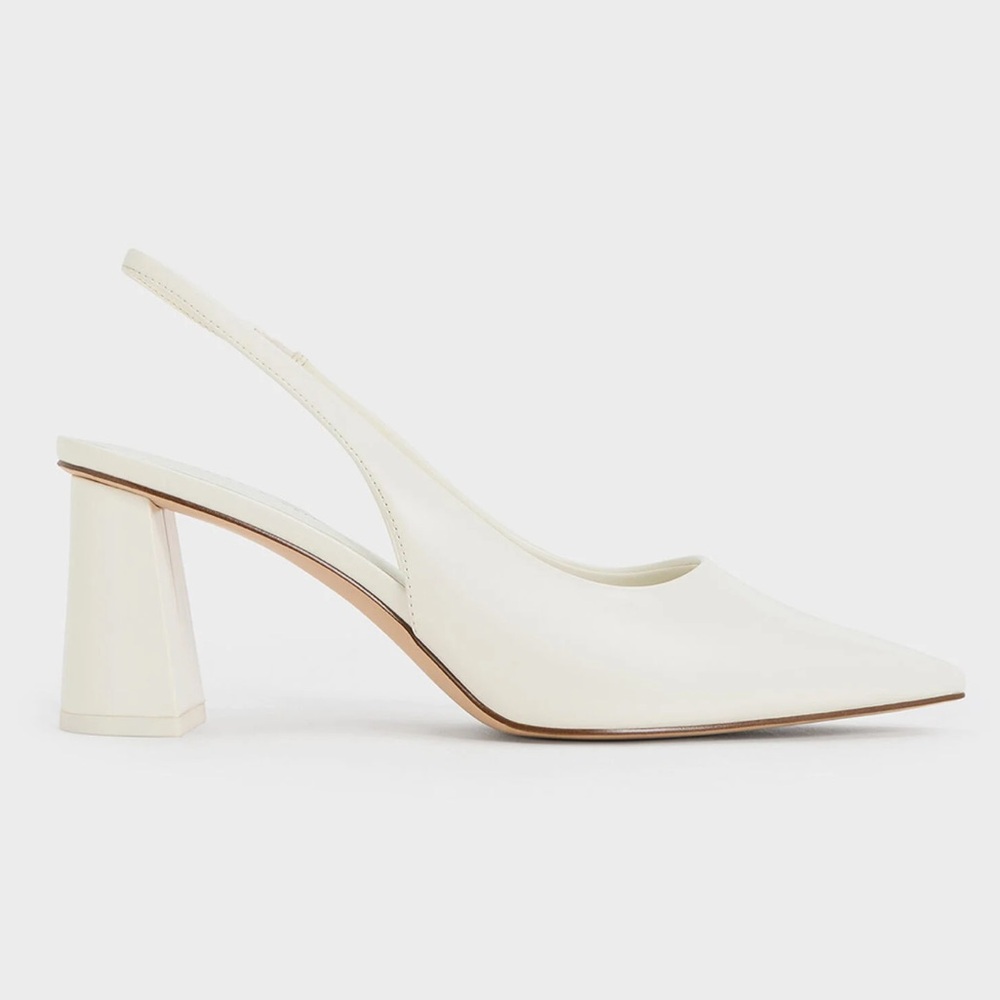 Charles & Keith White Slingback Pumps